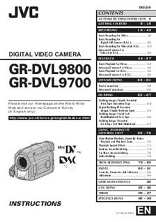 JVC GR DVL 9700 manual. Camera Instructions.